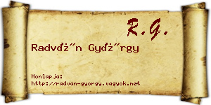 Radván György névjegykártya