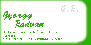 gyorgy radvan business card